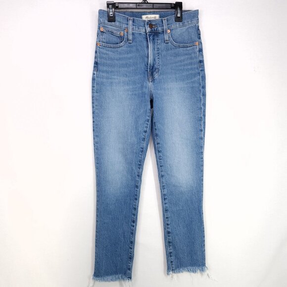 Madewell Jeans Womens 25 The Perfect Vintage Jean Straight Leg Raw Fray Hem - Picture 1 of 14